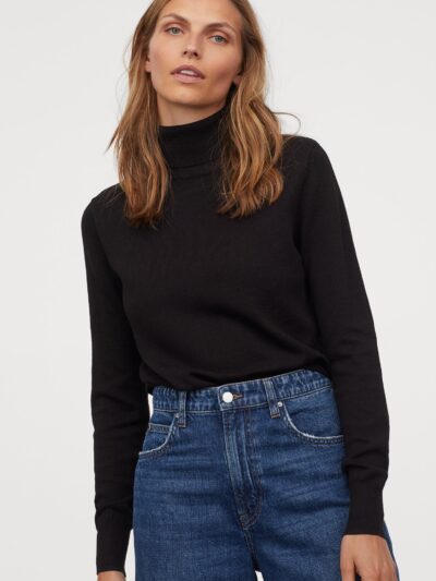 پیراهن یقه اسکی مشکی