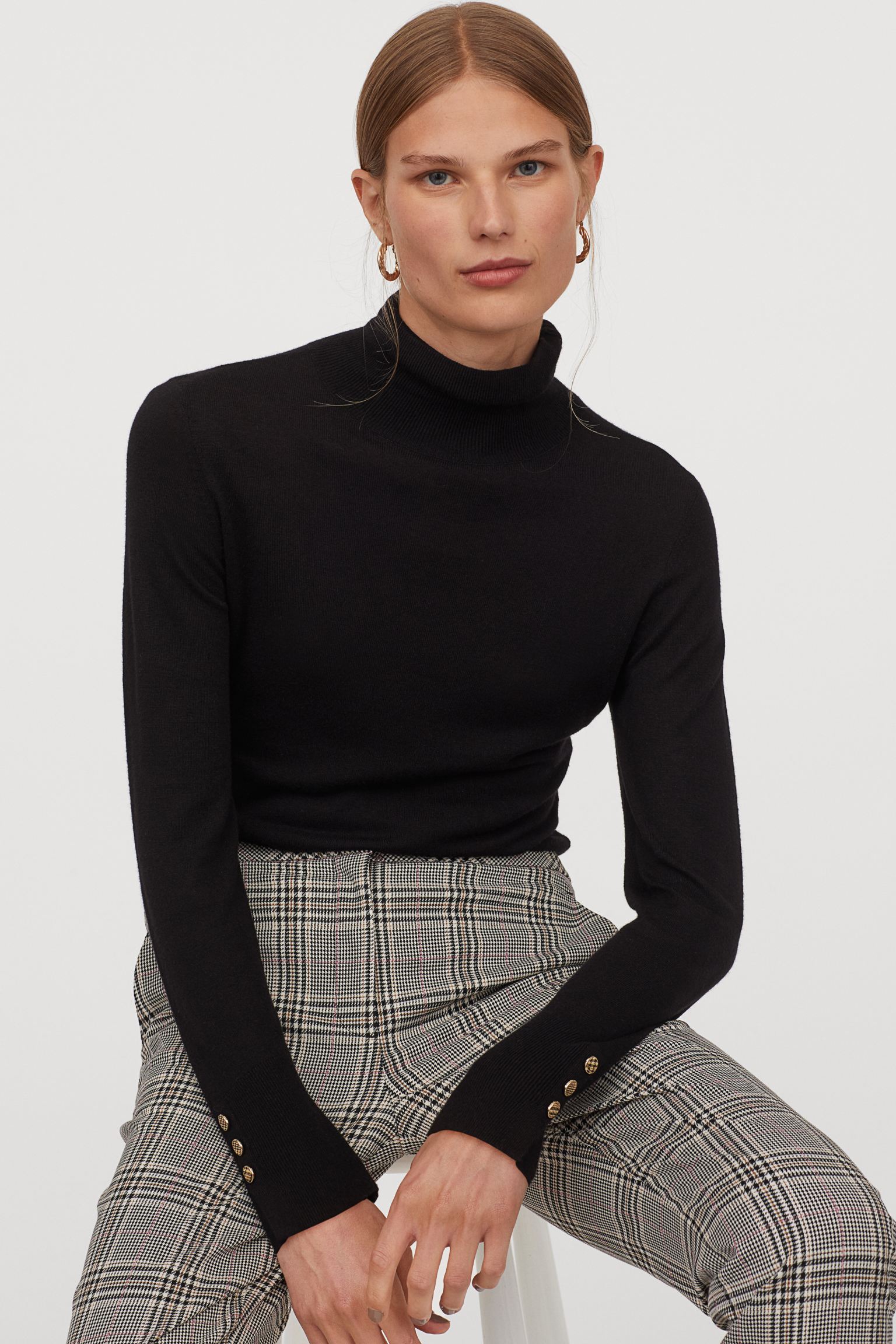 پیراهن بافت مشکی ساده