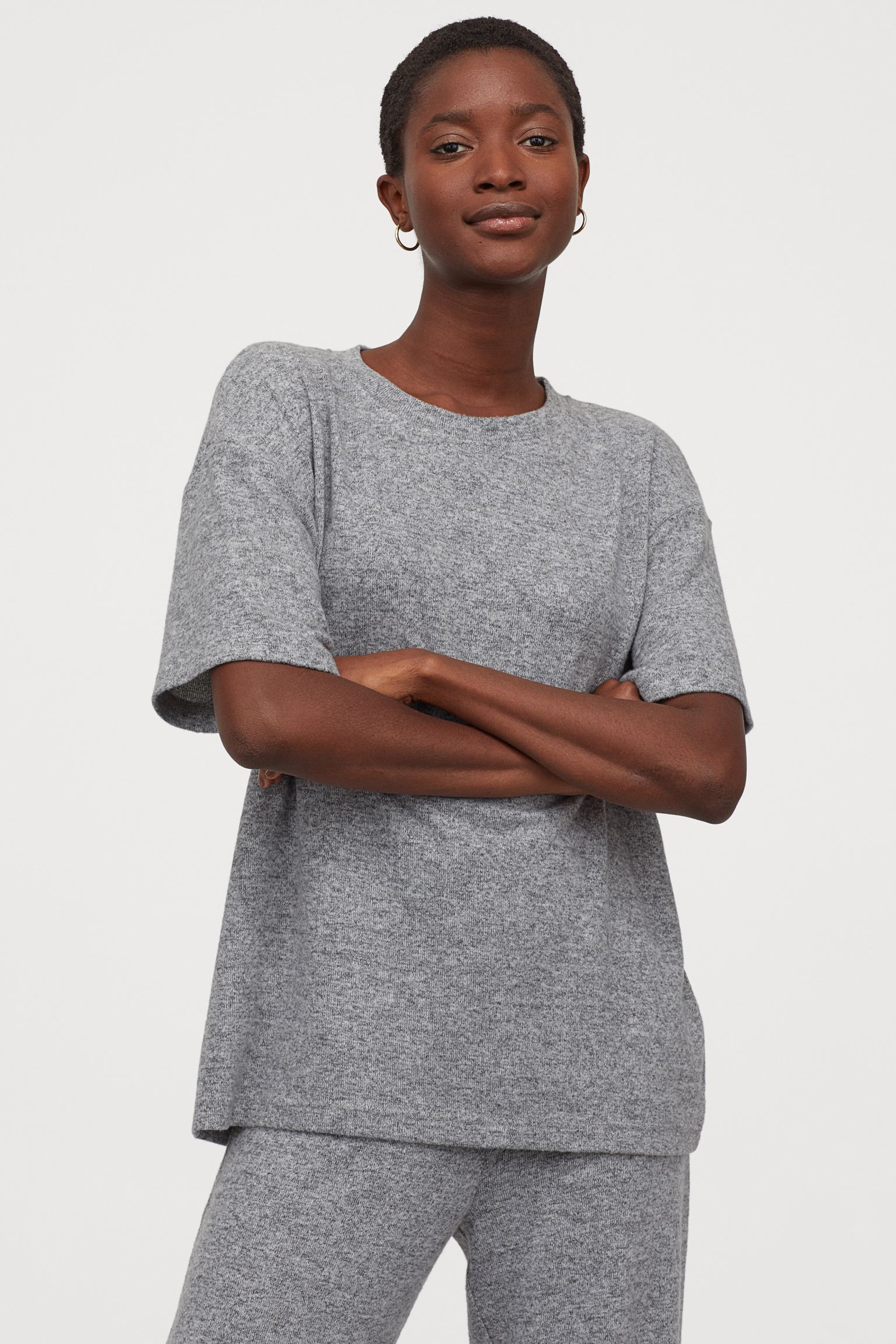 ست پیراهن شلوار طوسی فلورال